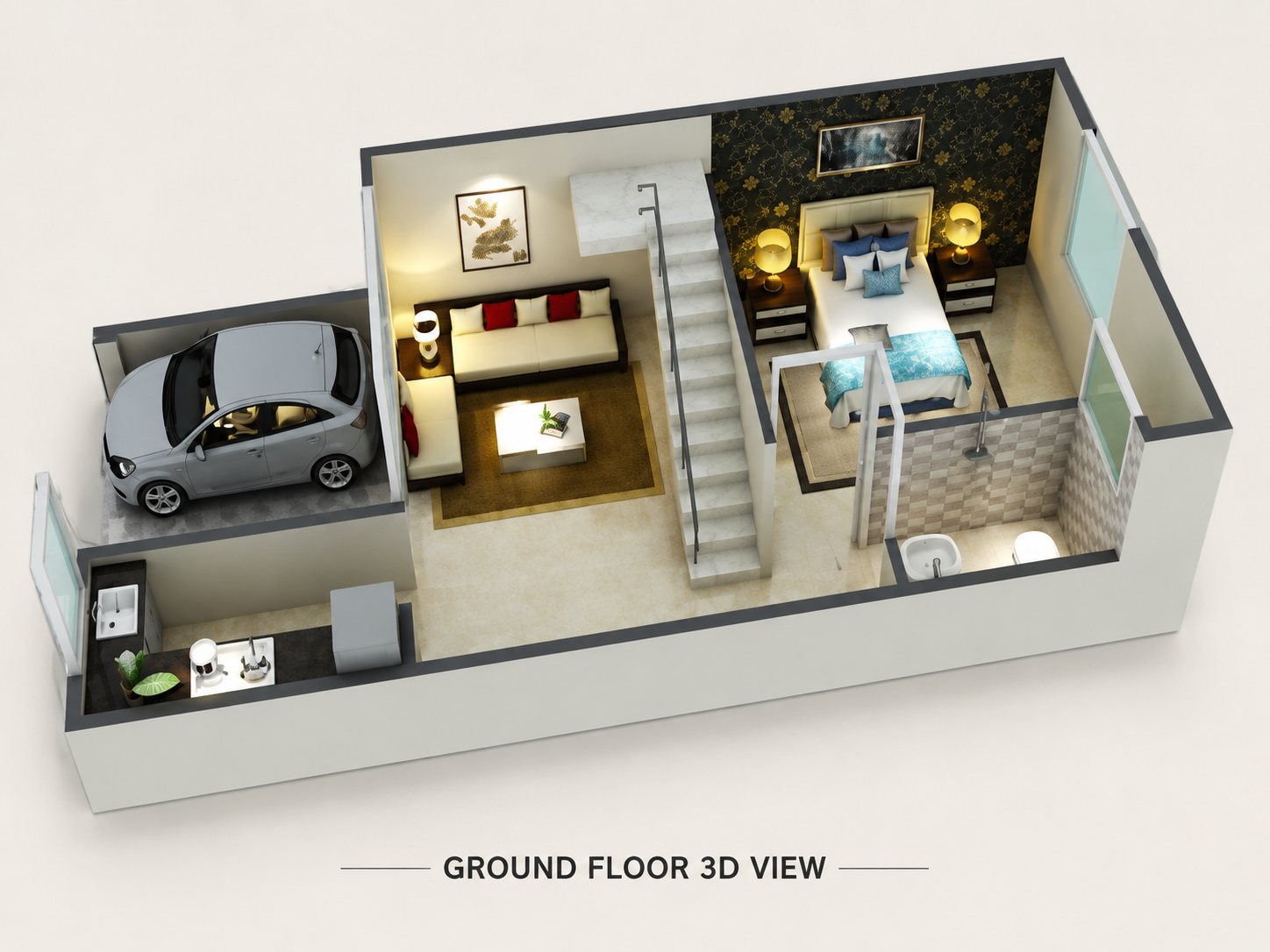 Anandam Villas ground floor 3D view